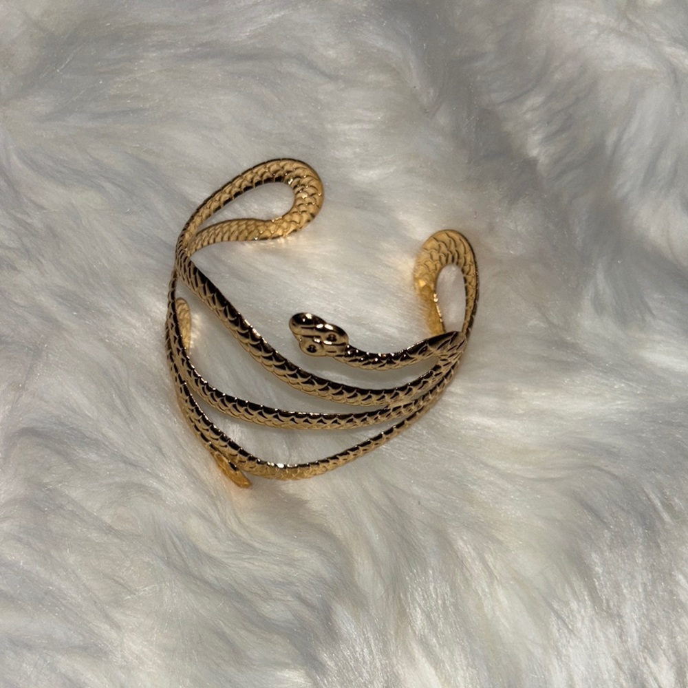 Gold Snake Cuff Bracelet